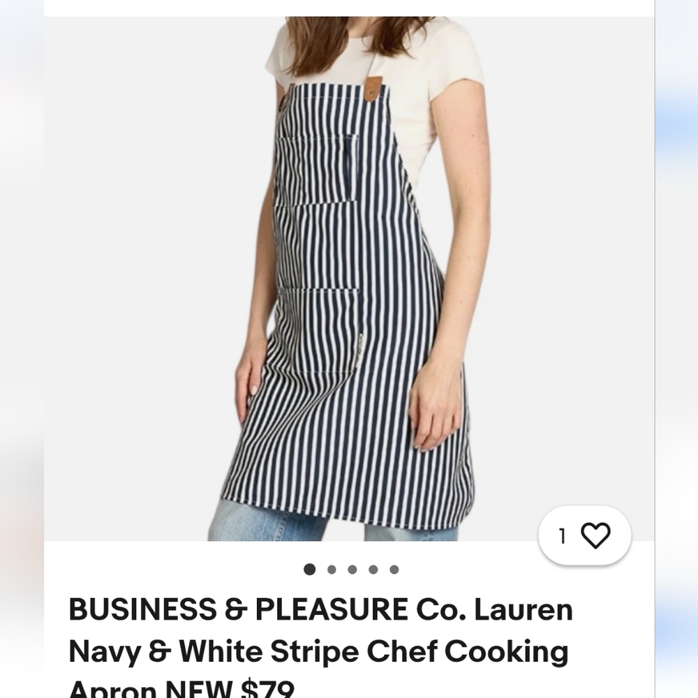 Striped Navy & White Chef Apron